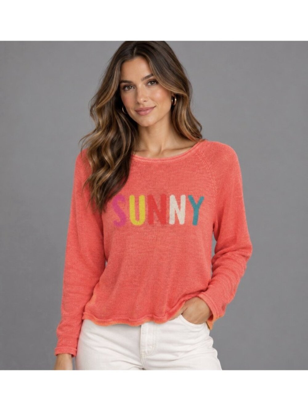LILLY PULITZER Womens M Danette Sunny Pullover Sweater in Papaya Punch
